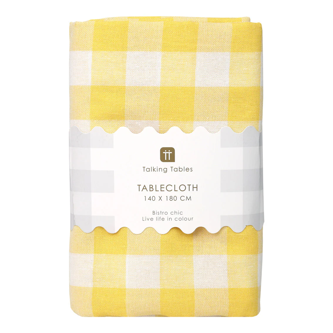 Talking Tables Bon Appetit Gingham Cotton Tablecloth,Yellow - Image 6