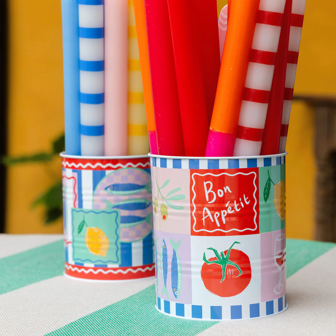 Talking Tables Bon Appetit Utensil Holder, Food Icons (Set Of 2) - Image 4