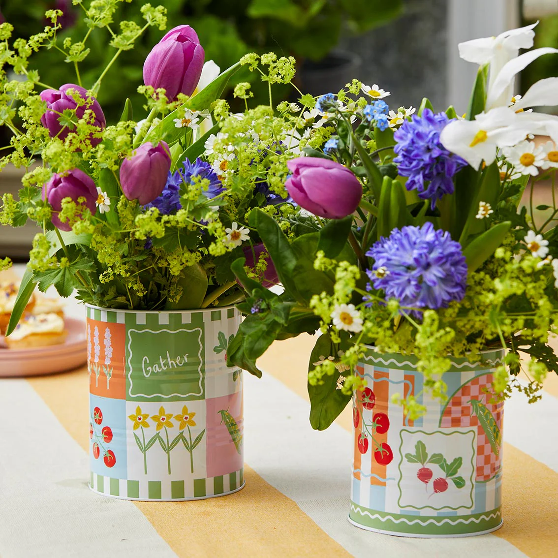 Talking Tables Bon Appetit Utensil Holder, Spring Icons (Set Of 2) - Image 2
