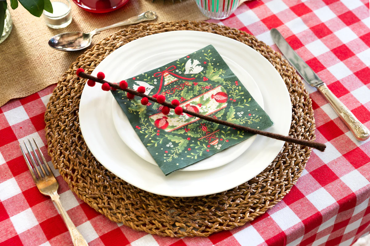 Talking Tables Bon Appetit XL Gingham Cotton Tablecloth, Red - Image 3