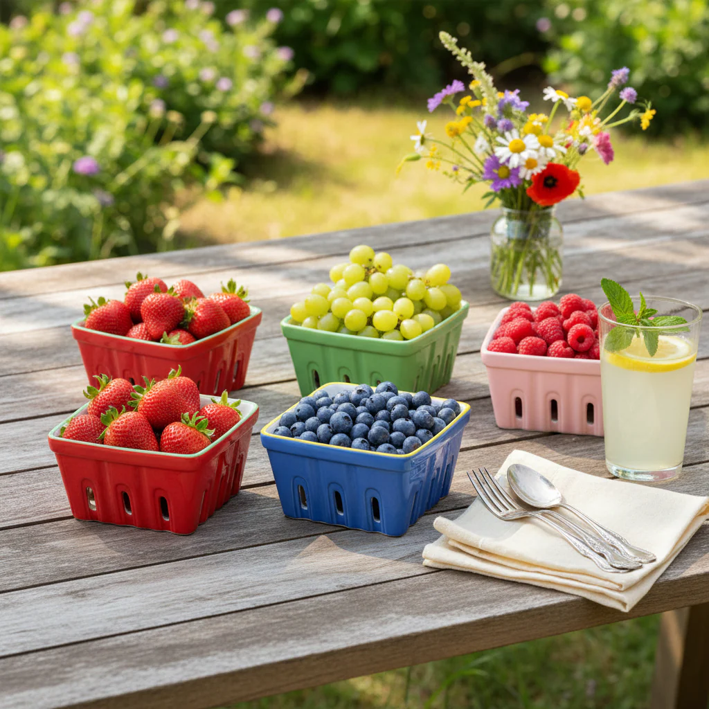 Talking Tables Bon Appetite Ceramic Punnet, Cherry - Image 10