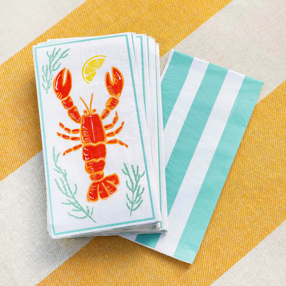 Talking Tables Lobster Long Lunch Paper Napkins ( 16 Pack) - Image 2