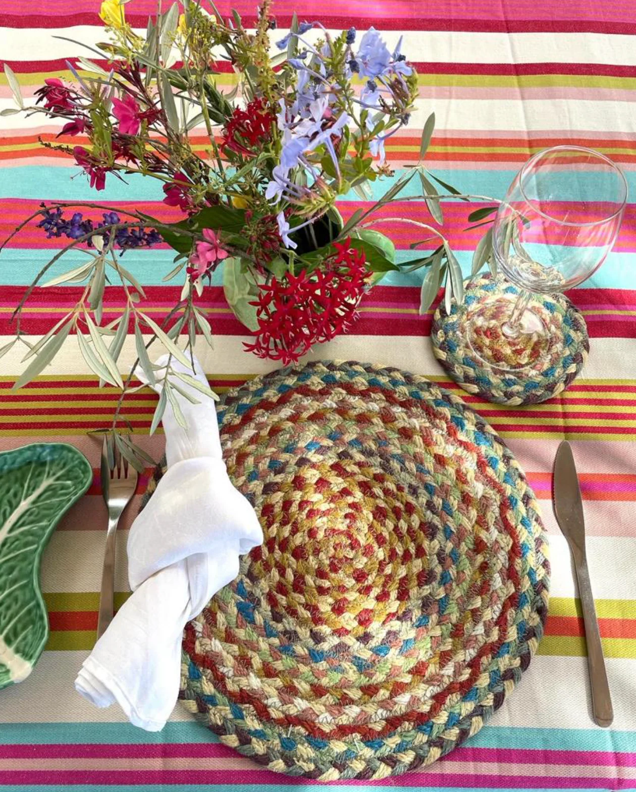 The Braided Rug Company Jute Coasters, Carnival (Set Of 6) - Image 4