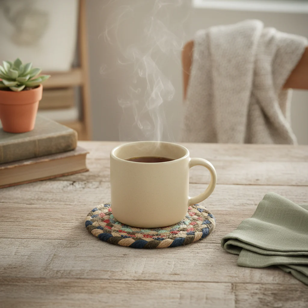 The Braided Rug Company Jute Coasters, Misty Blue (Set Of 6) - Image 2