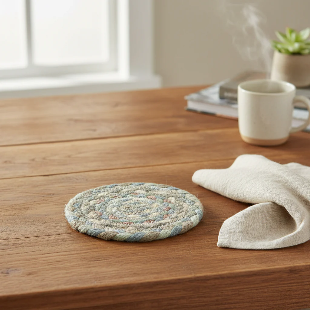 The Braided Rug Company Jute Coasters, Seaspray (Set Of 6) - Image 2
