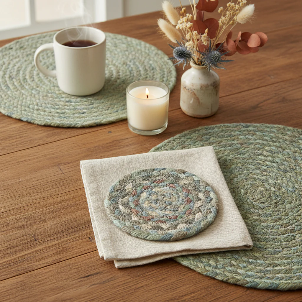 The Braided Rug Company Jute Coasters, Seaspray (Set Of 6) - Image 3
