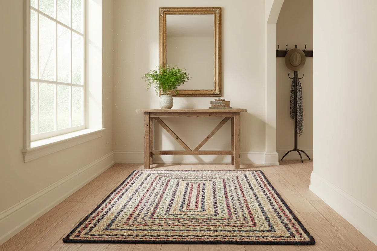 The Braided Rug Company Rectangle Jute Rug, Fairisle - Image 2