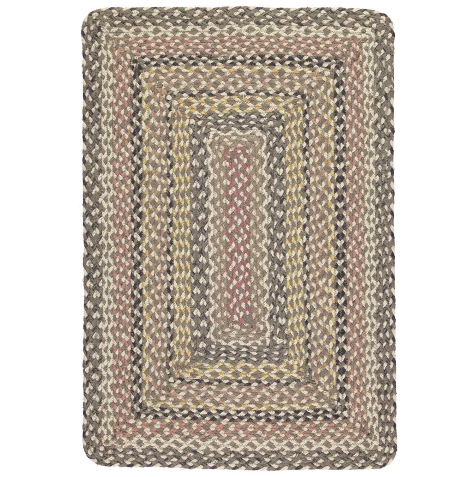 The Braided Rug Company Rectangle Jute Rug, Granite