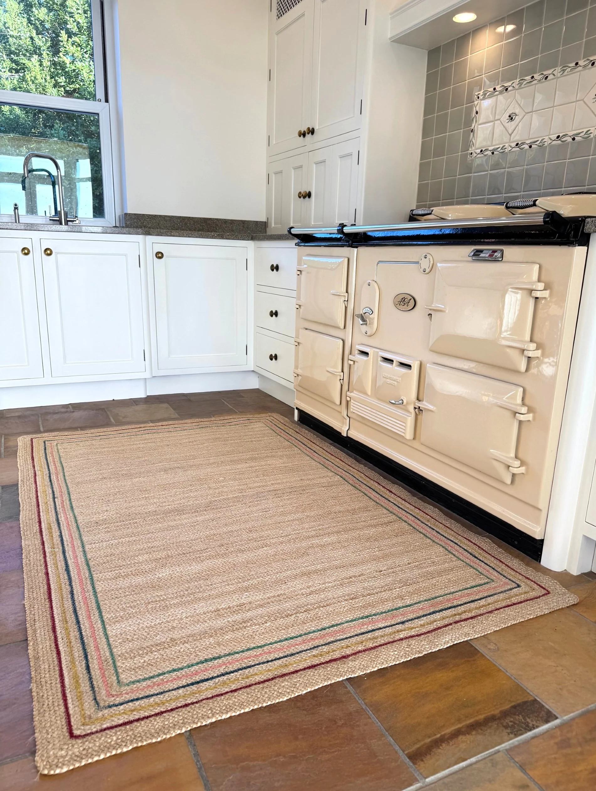 The Braided Rug Company Striped Border Rectangle Jute Rug - Image 2