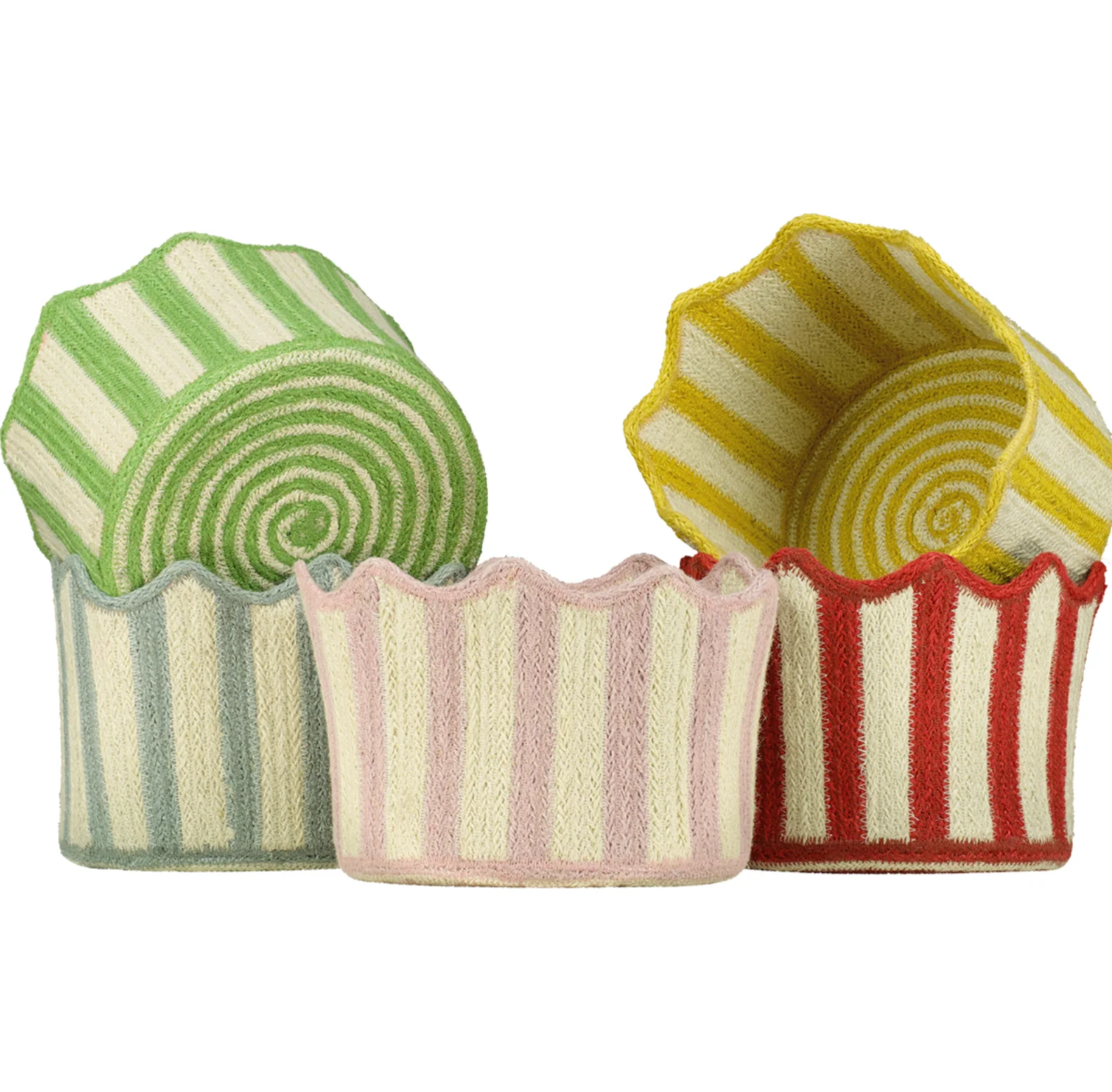 The Braided Rug Company Tulip Basket, Jade - Image 5