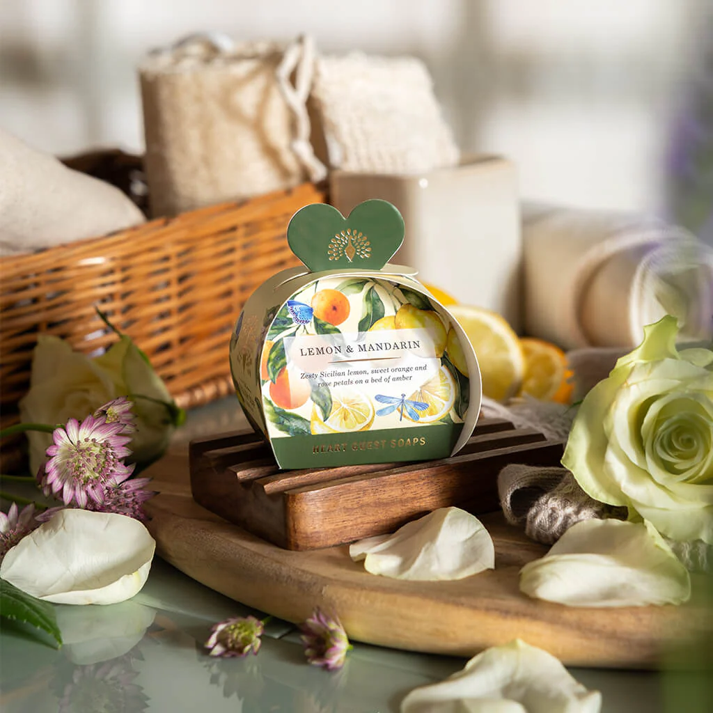 The English Soap Company Signature,Lemon & Mandarin Mini Heart Soaps - Image 3