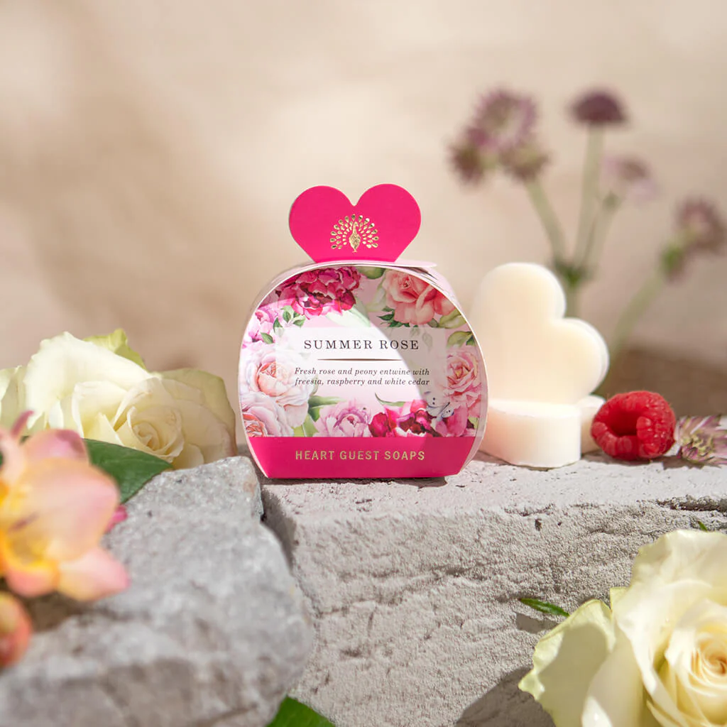 The English Soap Company Heritage , Summer Rose Mini Heart Soap - Image 2