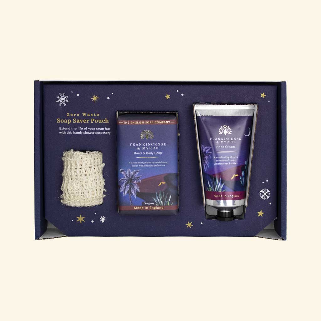 The English Soap Company Wintertide, Frankincense & Myrrh Luxury Soap & Hand Cream Gift Set - Image 2
