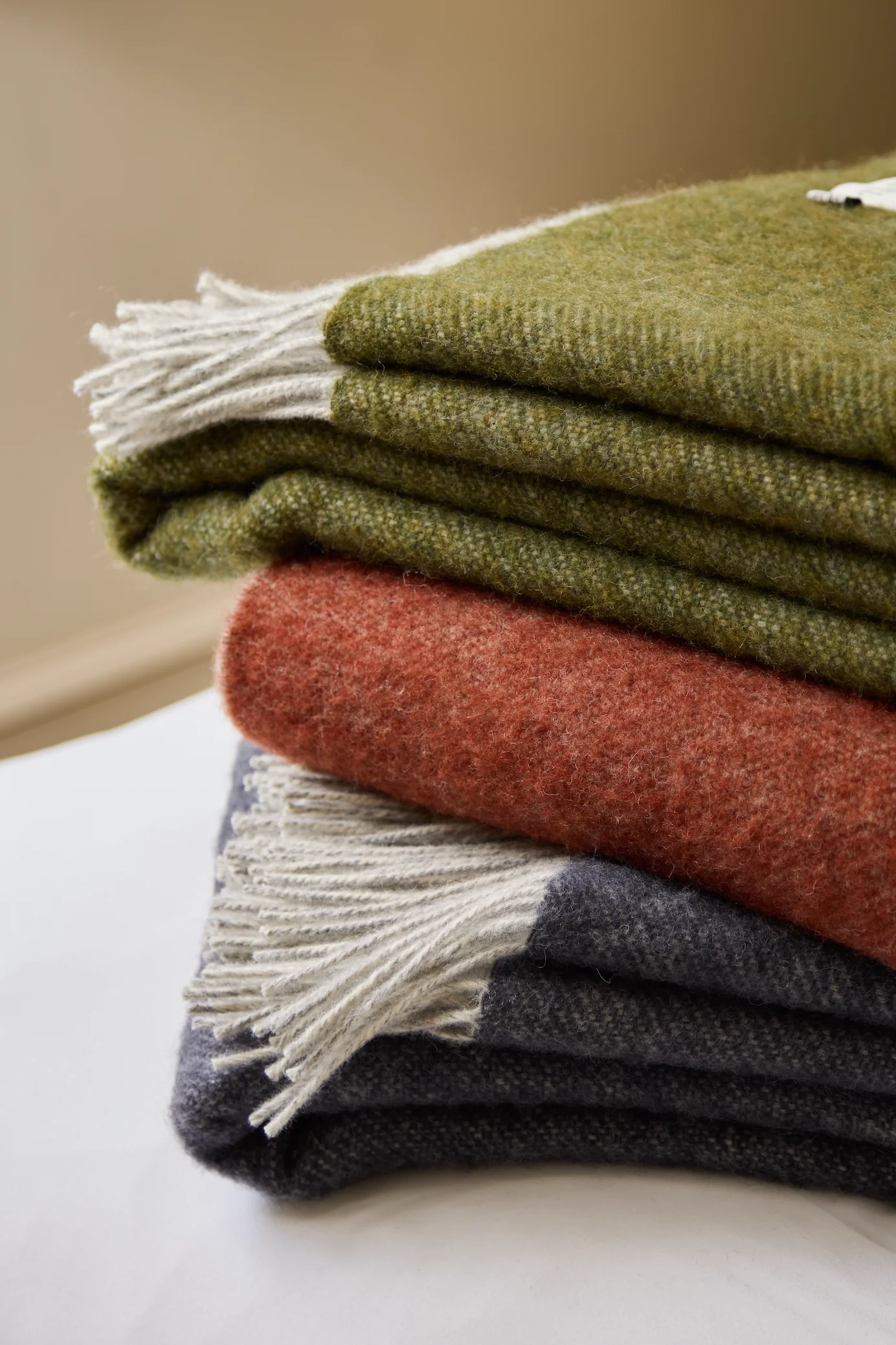 Tweedmill Dartmoor Pure New Wool Reversible Throw, Olive - Image 4