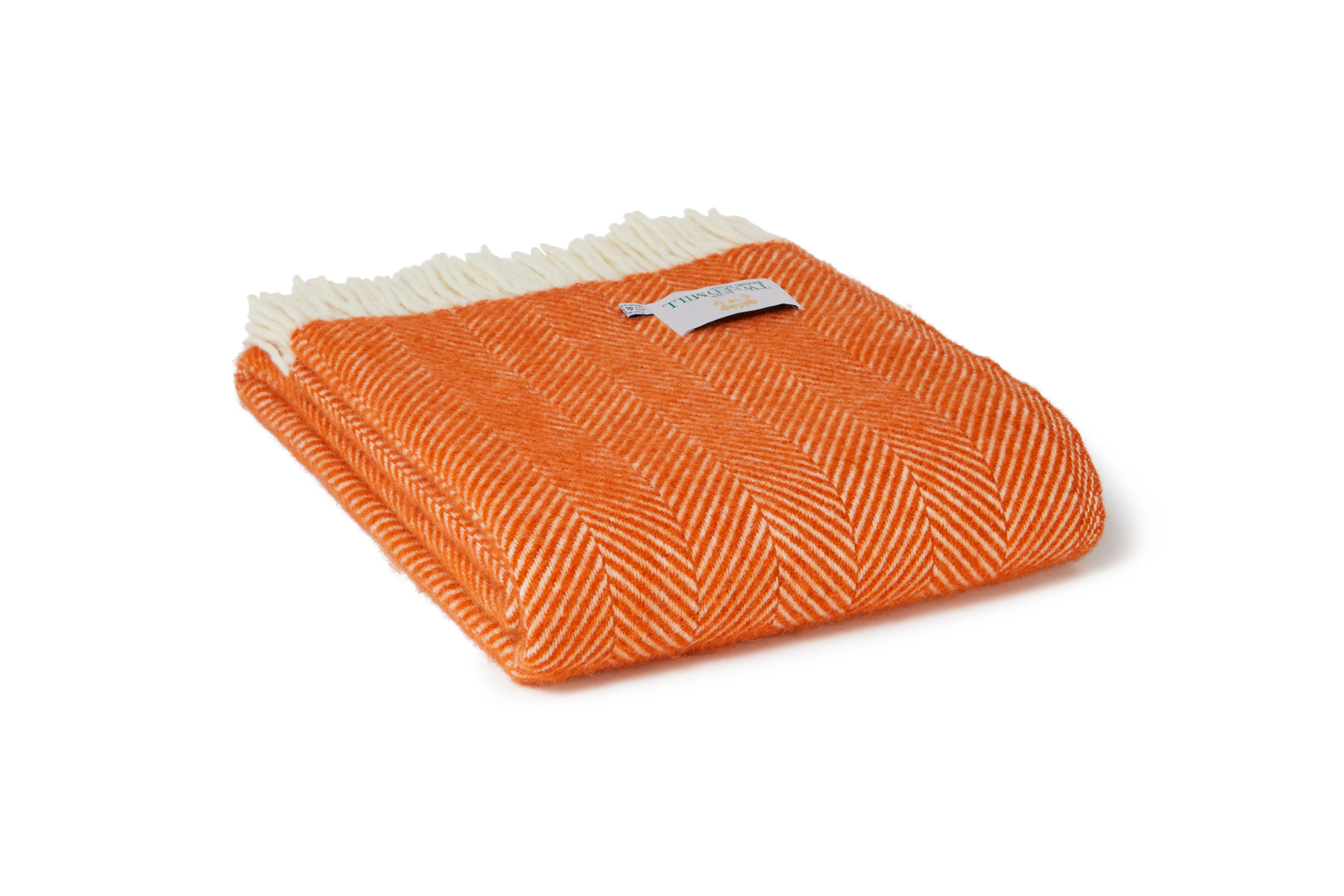 Tweedmill Fishbone Pure New Wool Throw, Cinnamon