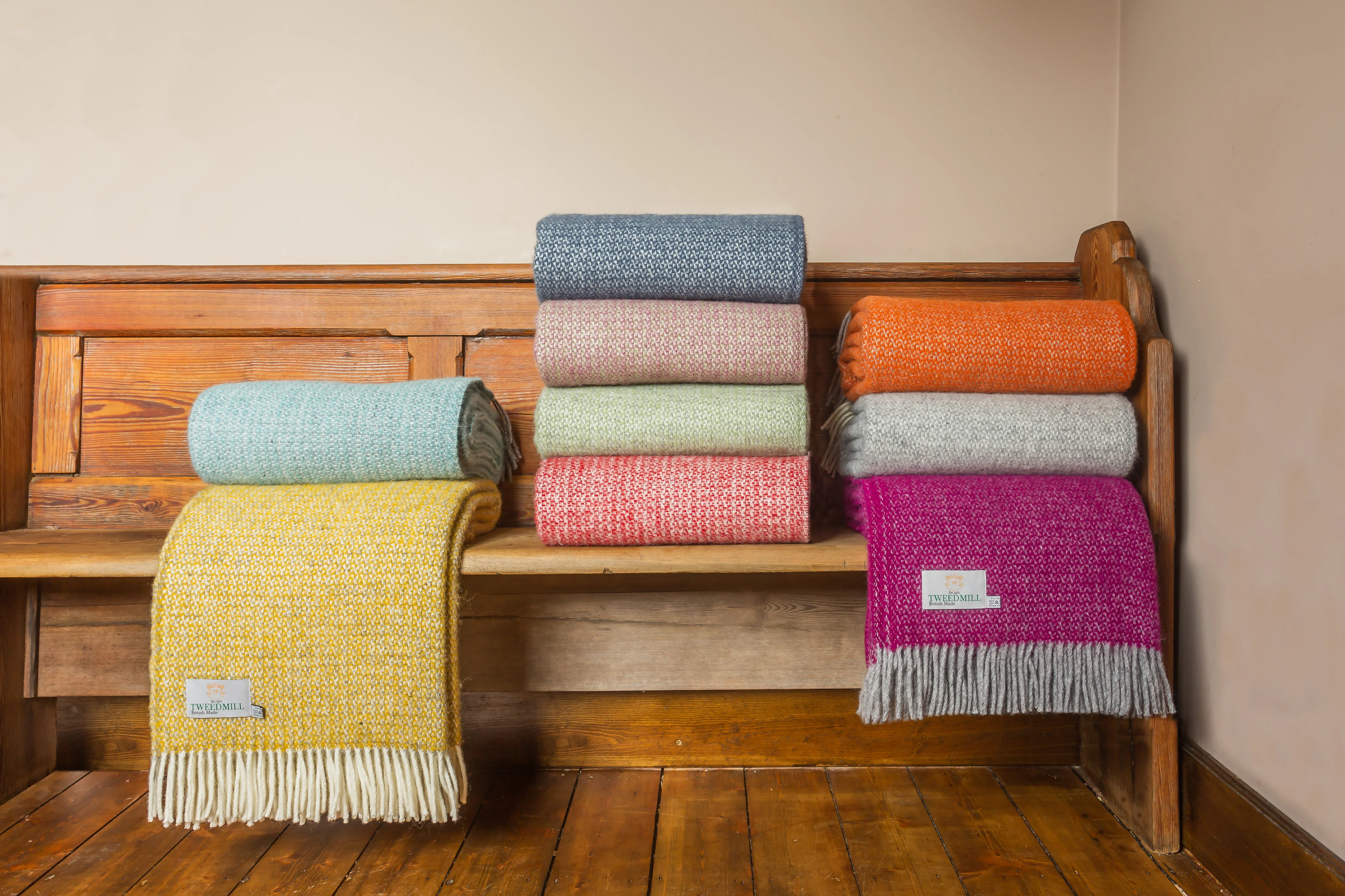 Tweedmill Illusion Pure New Wool Throw, Green & Grey - Image 7