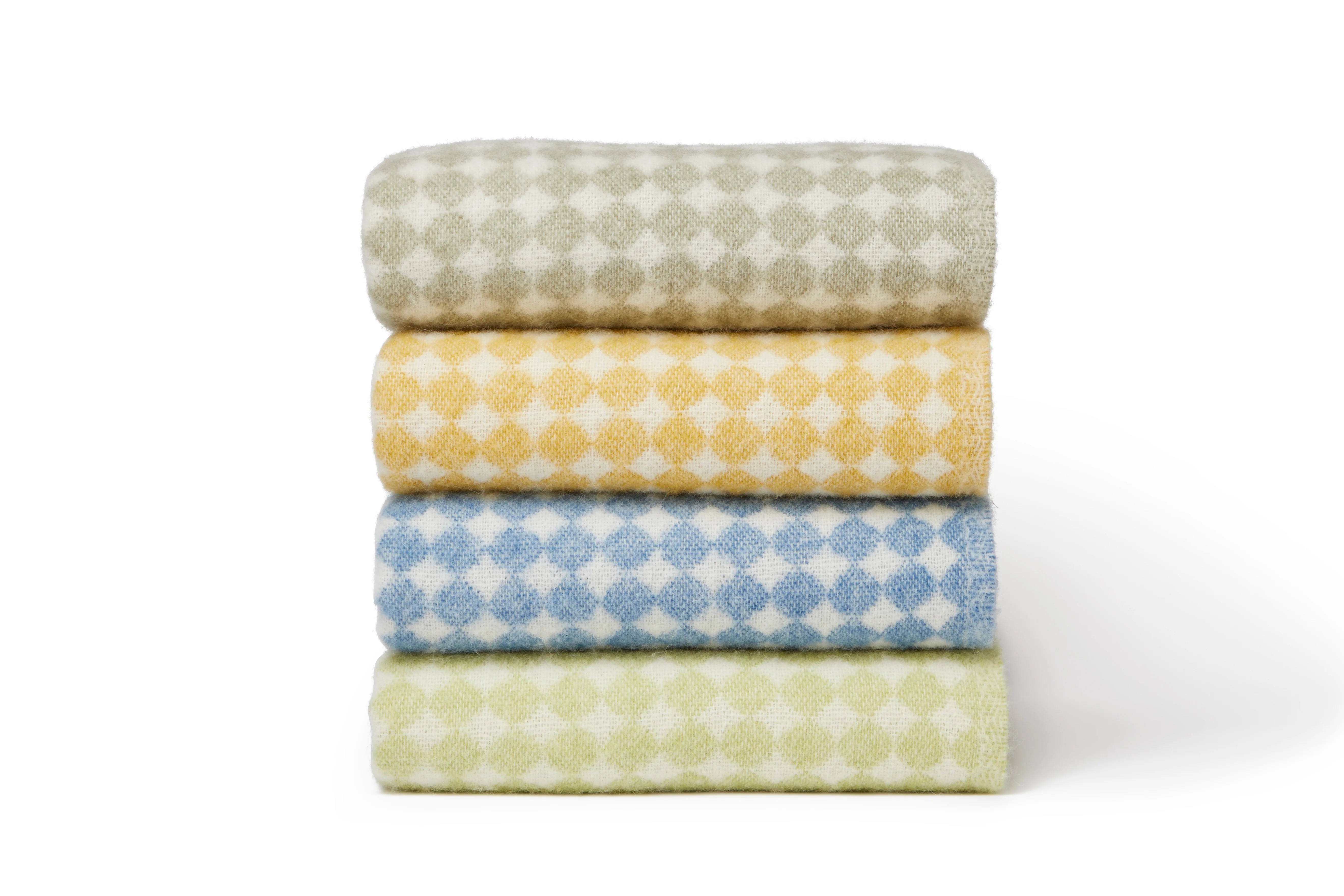 Tweedmill Jacquard Spot Pure New Wool Reversible Throw, Apple Green - Image 2