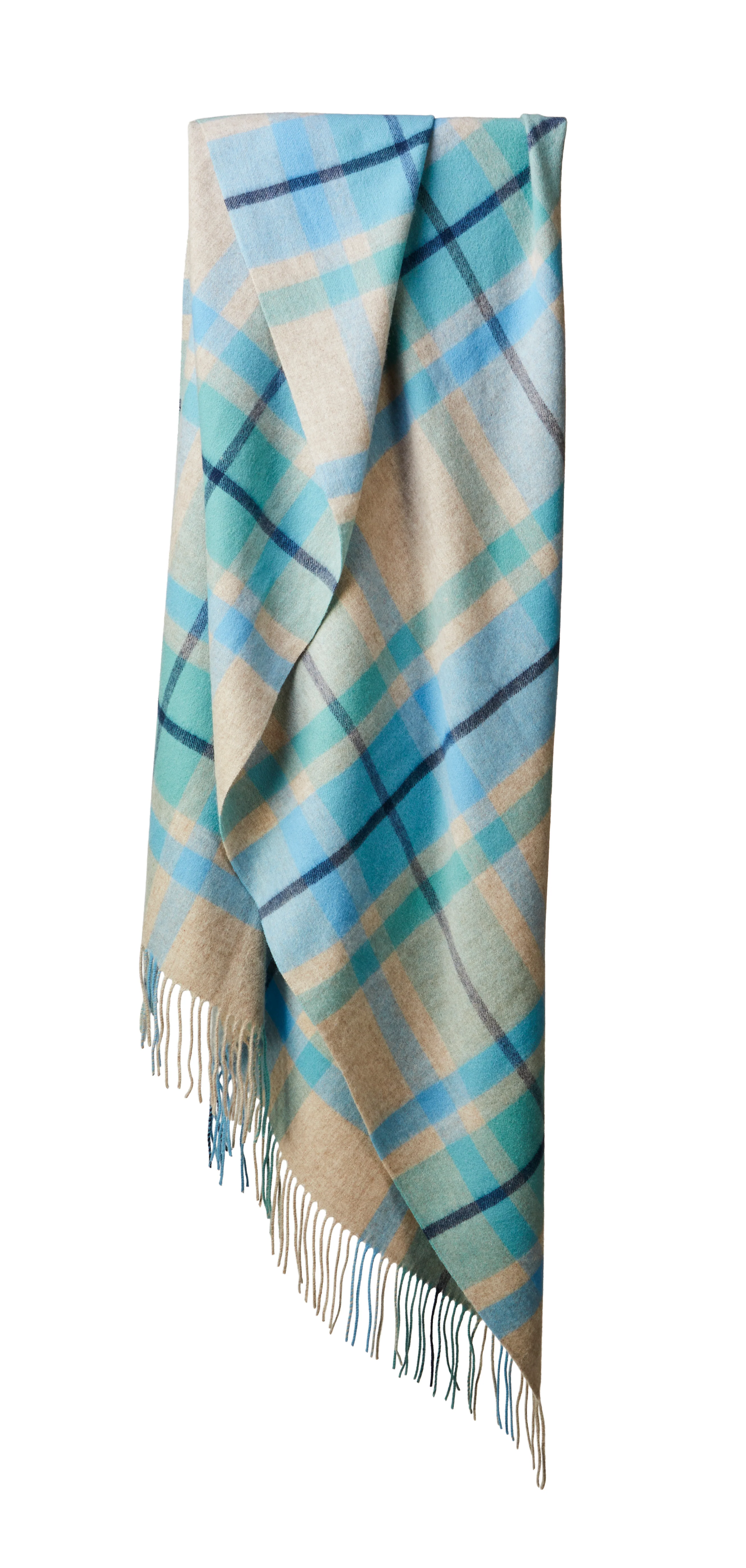 Tweedmill Lambswool Throw, Bright Check, Skye - Image 2