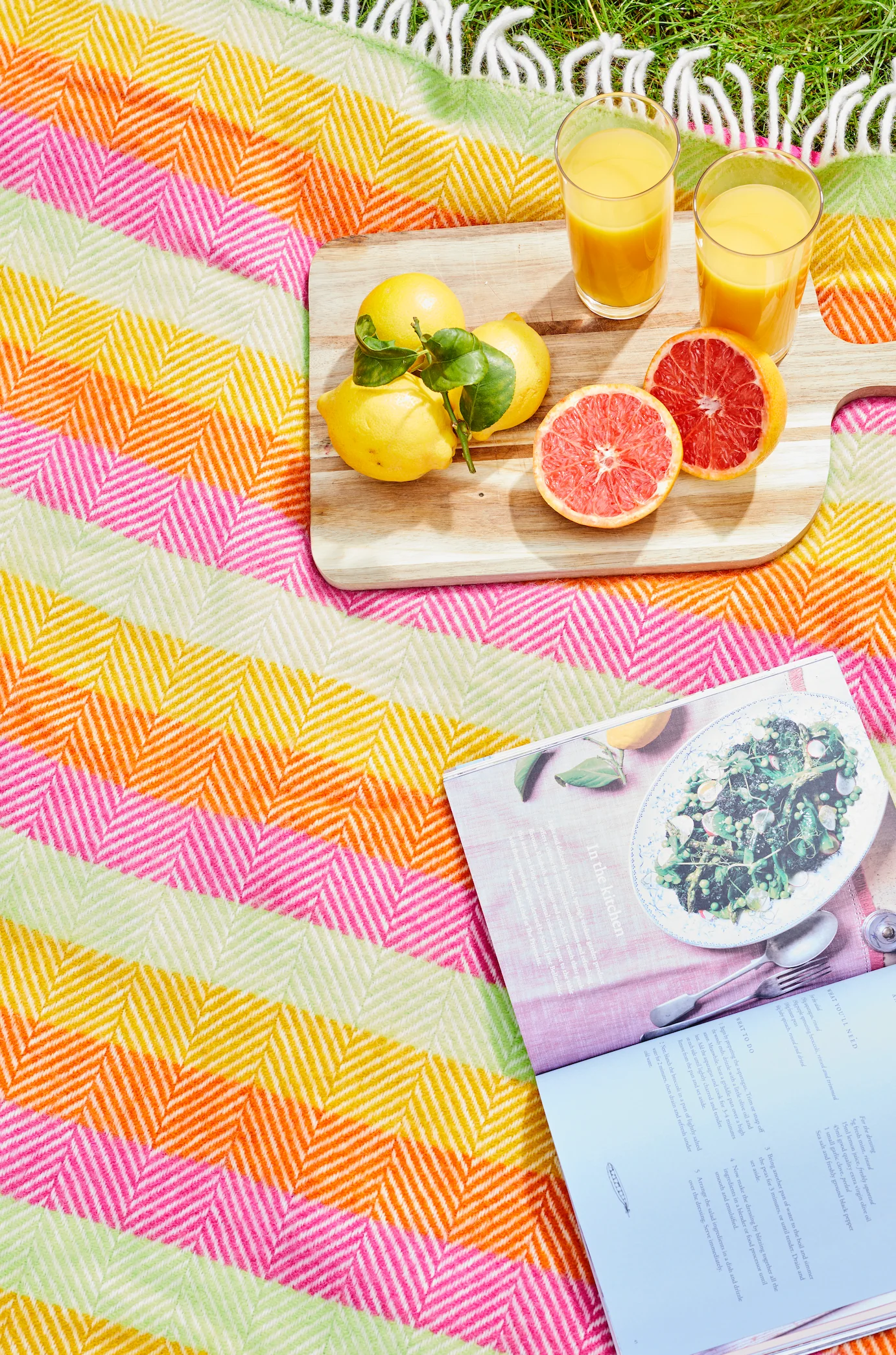 Tweedmill Polo Pure Wool Knitted Picnic Blanket, Refresh Stripes - Image 5