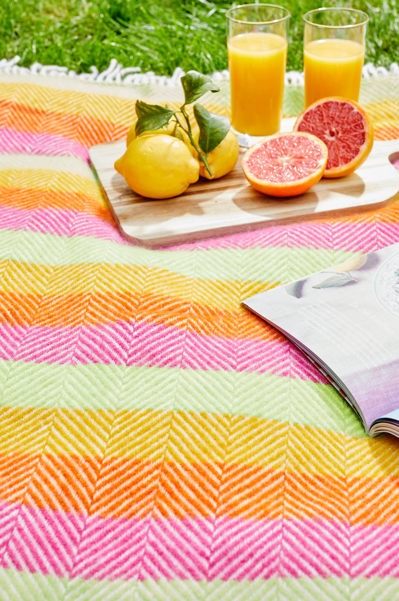 Tweedmill Polo Pure Wool Knitted Picnic Blanket, Refresh Stripes - Image 6