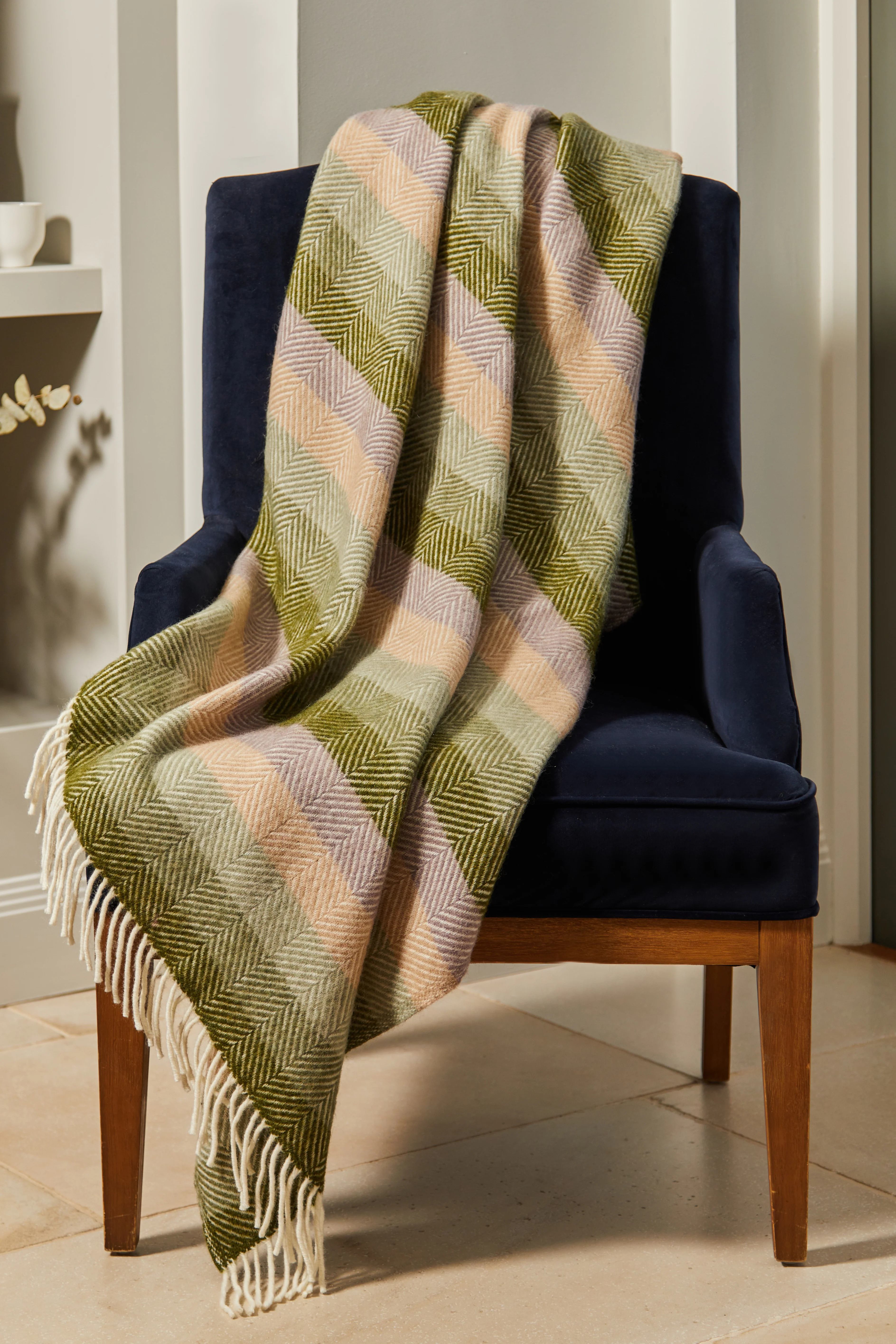 Tweedmill Pure New Wool Throw,Stripe Botanical - Image 2