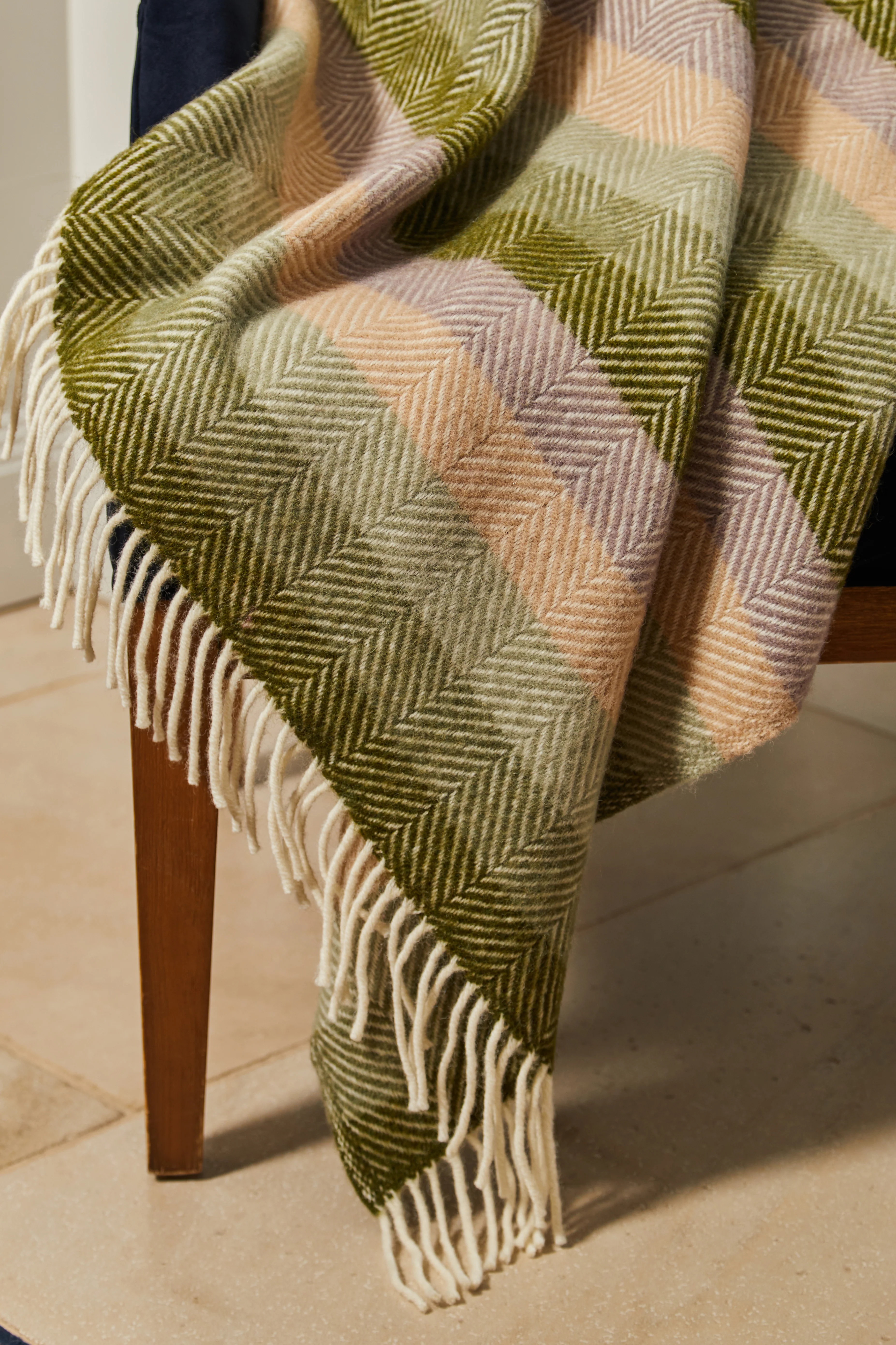 Tweedmill Pure New Wool Throw,Stripe Botanical - Image 3