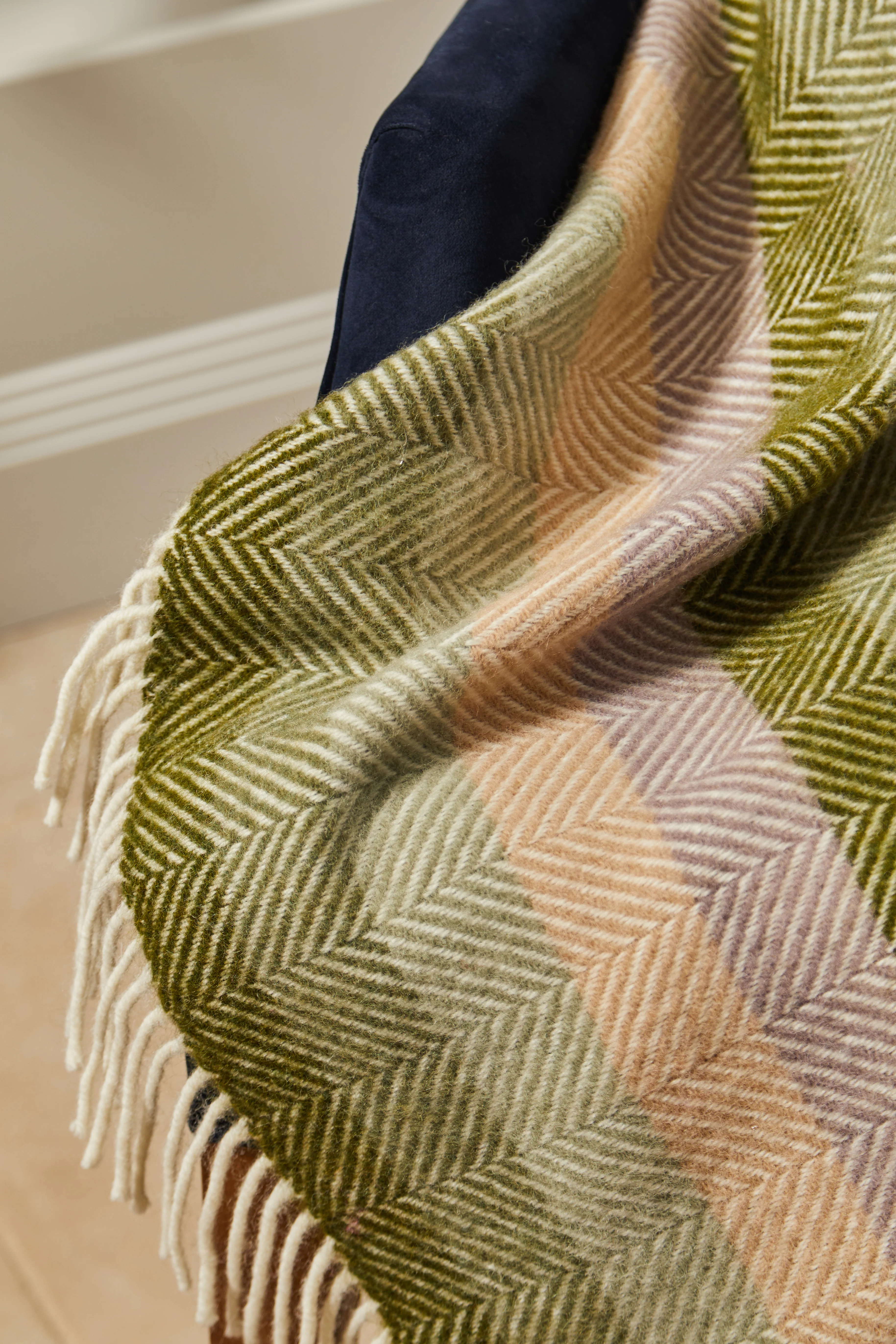 Tweedmill Pure New Wool Throw,Stripe Botanical - Image 4