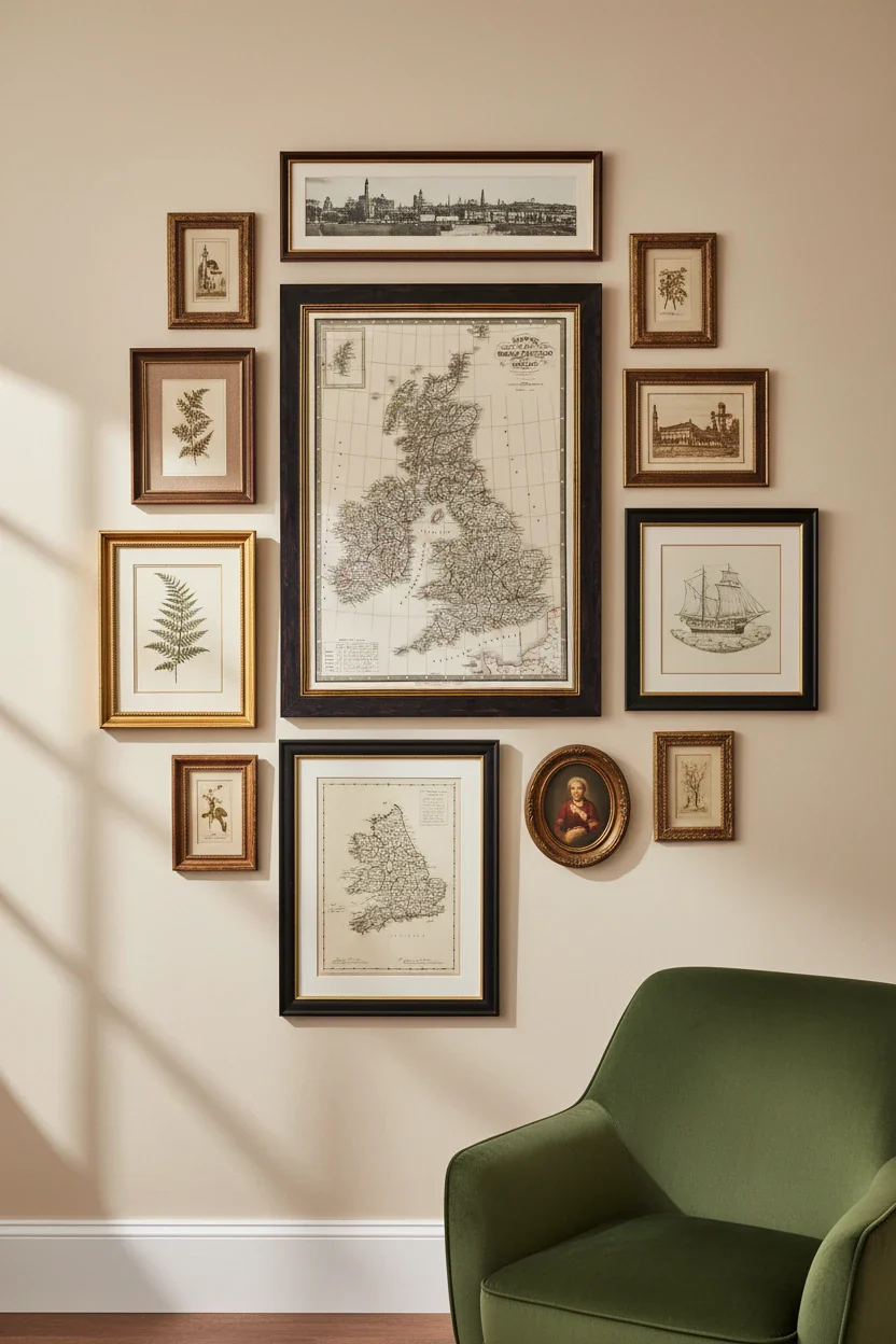 Vintage Framed Print Map Of The British Isles - Image 3