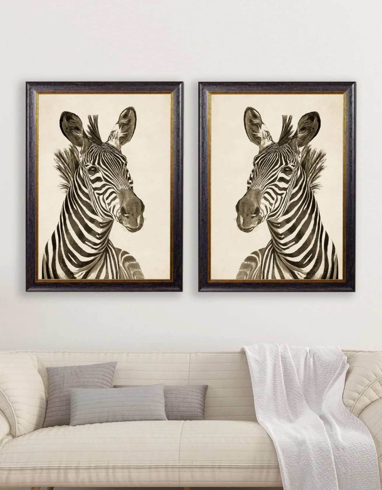 Vintage Framed Print, Zebra (Pair Of Two Prints) - Image 4