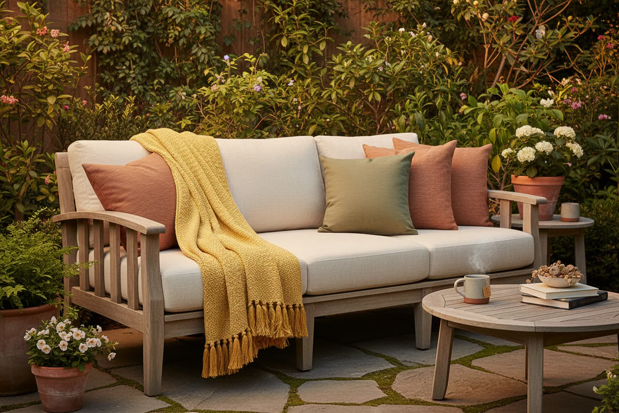 Walton & Co Carnival Recycled Cotton Throw, Yellow - Image 4