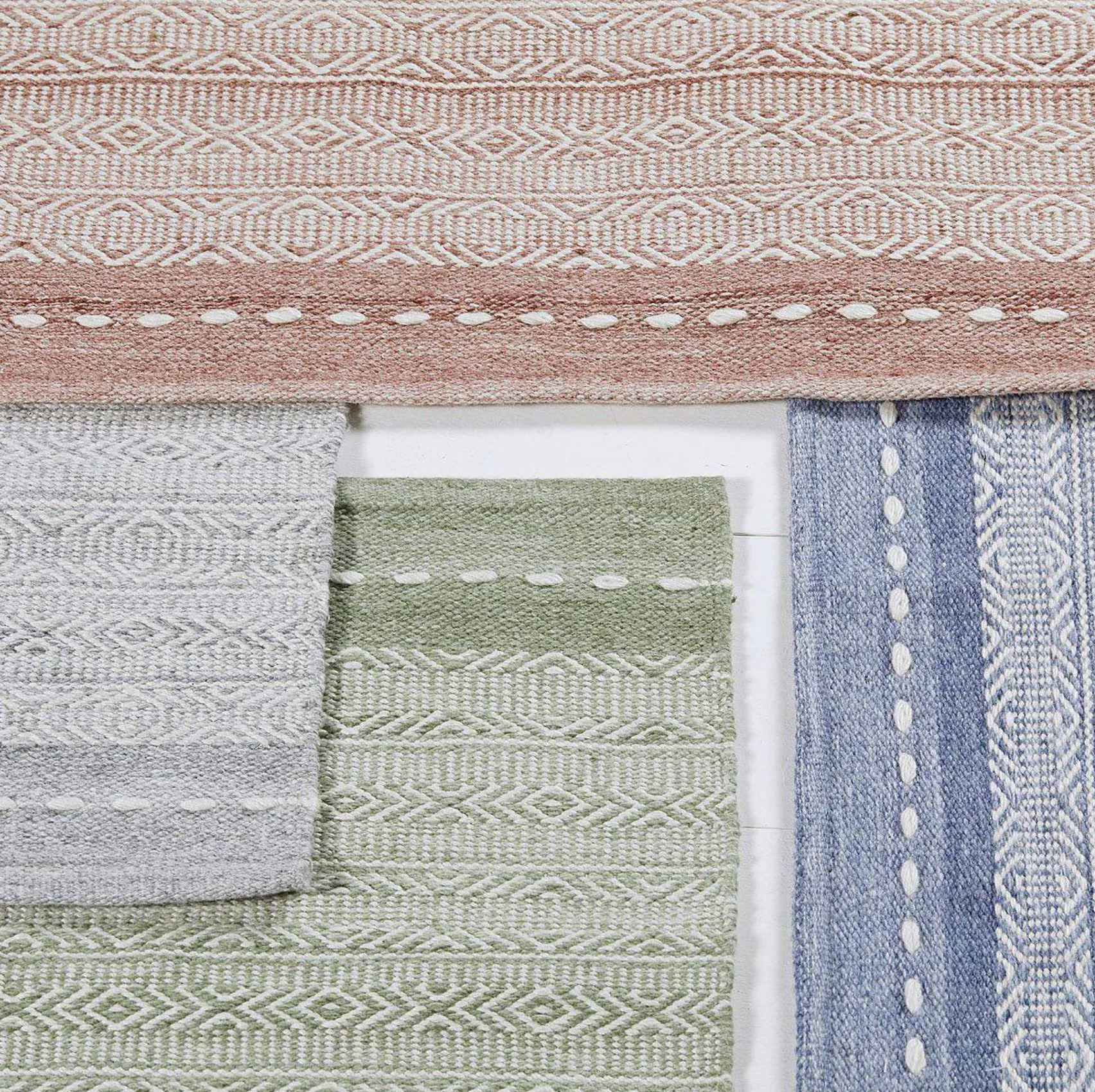 Walton & Co Diamond Weave Rug, Sage - Image 4