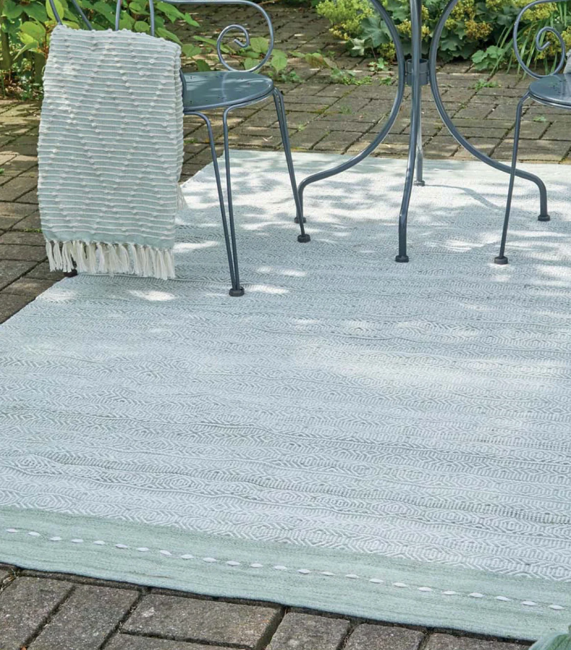 Walton & Co Diamond Weave Rug, Sage - Image 5