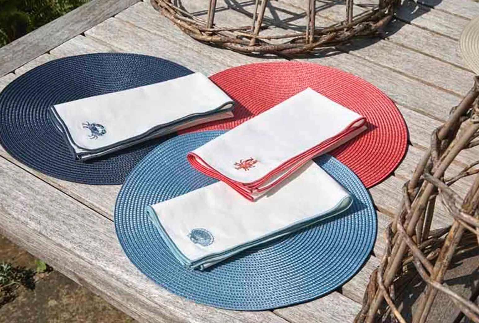 Walton & Co Embroidered Napkin Crab (Set of 2) - Image 3