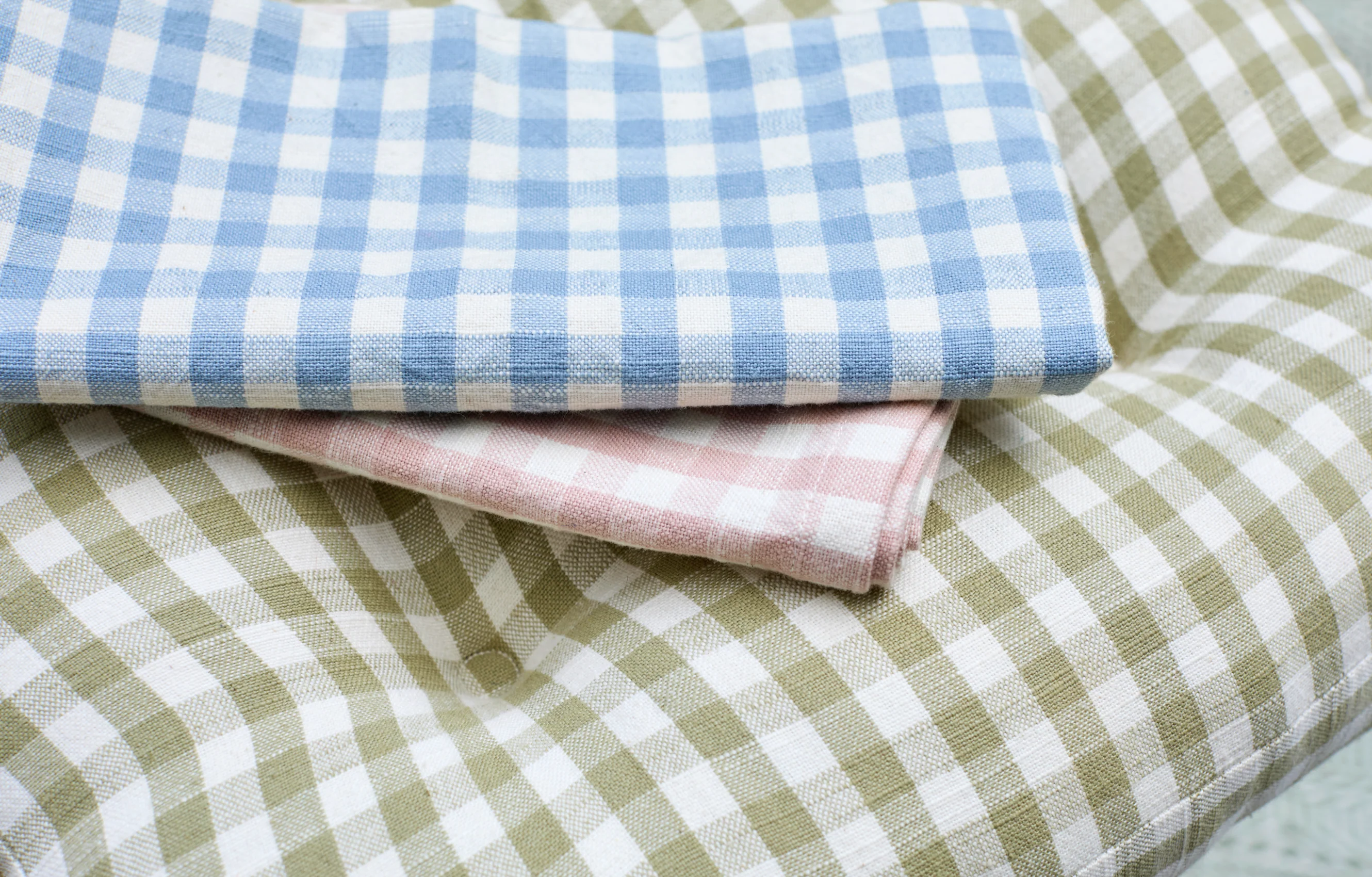 Walton & Co Gingham Cotton Tablecloth, Blue - Image 4