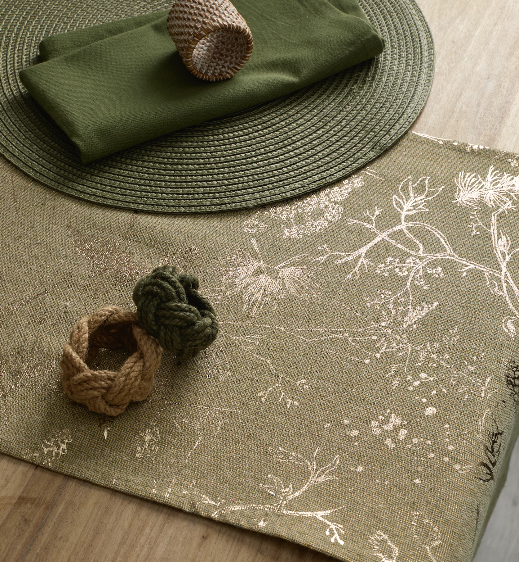 Walton & Co Jute Napkin Ring, Olive - Image 4