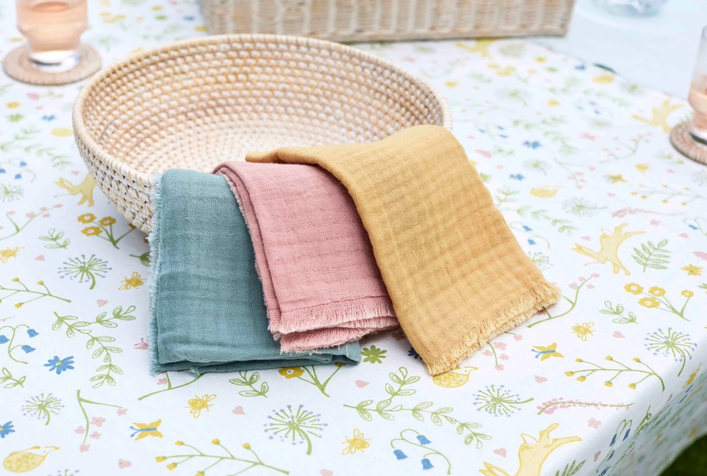 Walton & Co Soft Weave Cotton Napkins, Saffron (Set Of 2) - Image 3