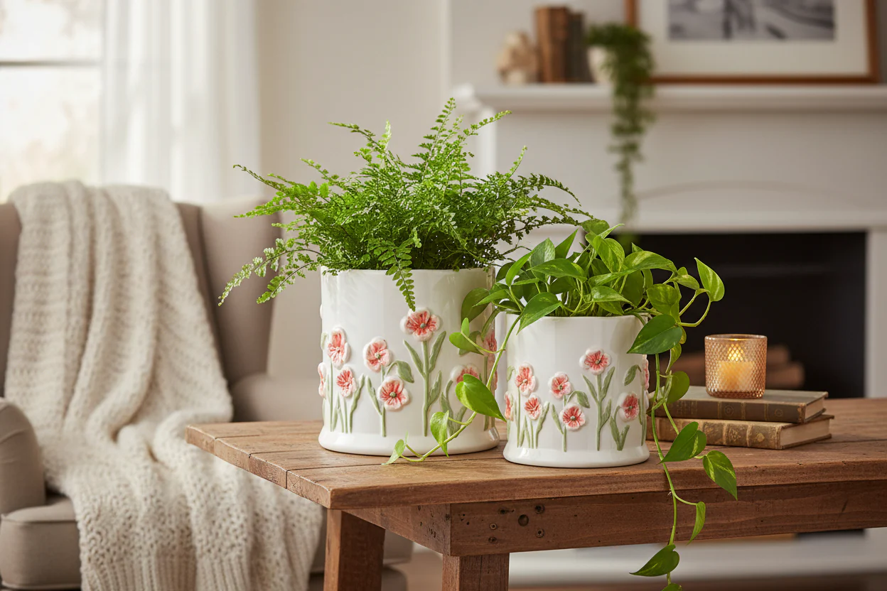 Wikholm Poppy Ceramic Plant Pot - Image 3
