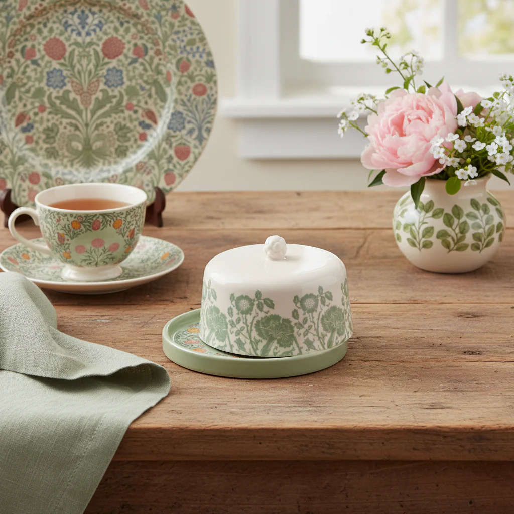 William Morris At Home Kitchen Garden Butter Dish - Image 3
