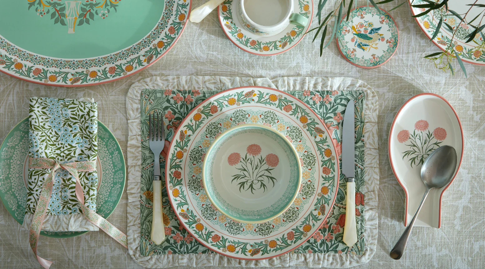 William Morris At Home Kitchen Garden Ceramic Coasters - Image 11