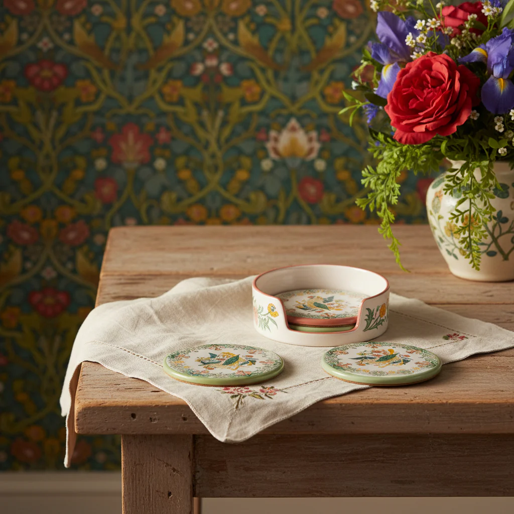 William Morris At Home Kitchen Garden Ceramic Coasters - Image 7