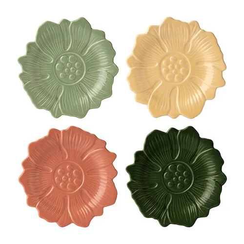 William Morris At Home Kitchen Garden Flower Shaped Cake Plates( Set of 4)