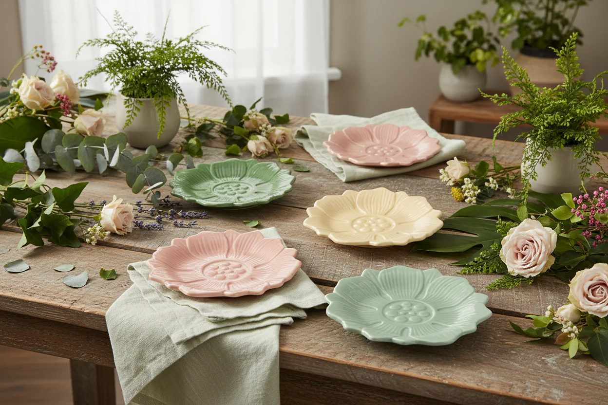 William Morris At Home Kitchen Garden Flower Shaped Cake Plates( Set of 4) - Image 13