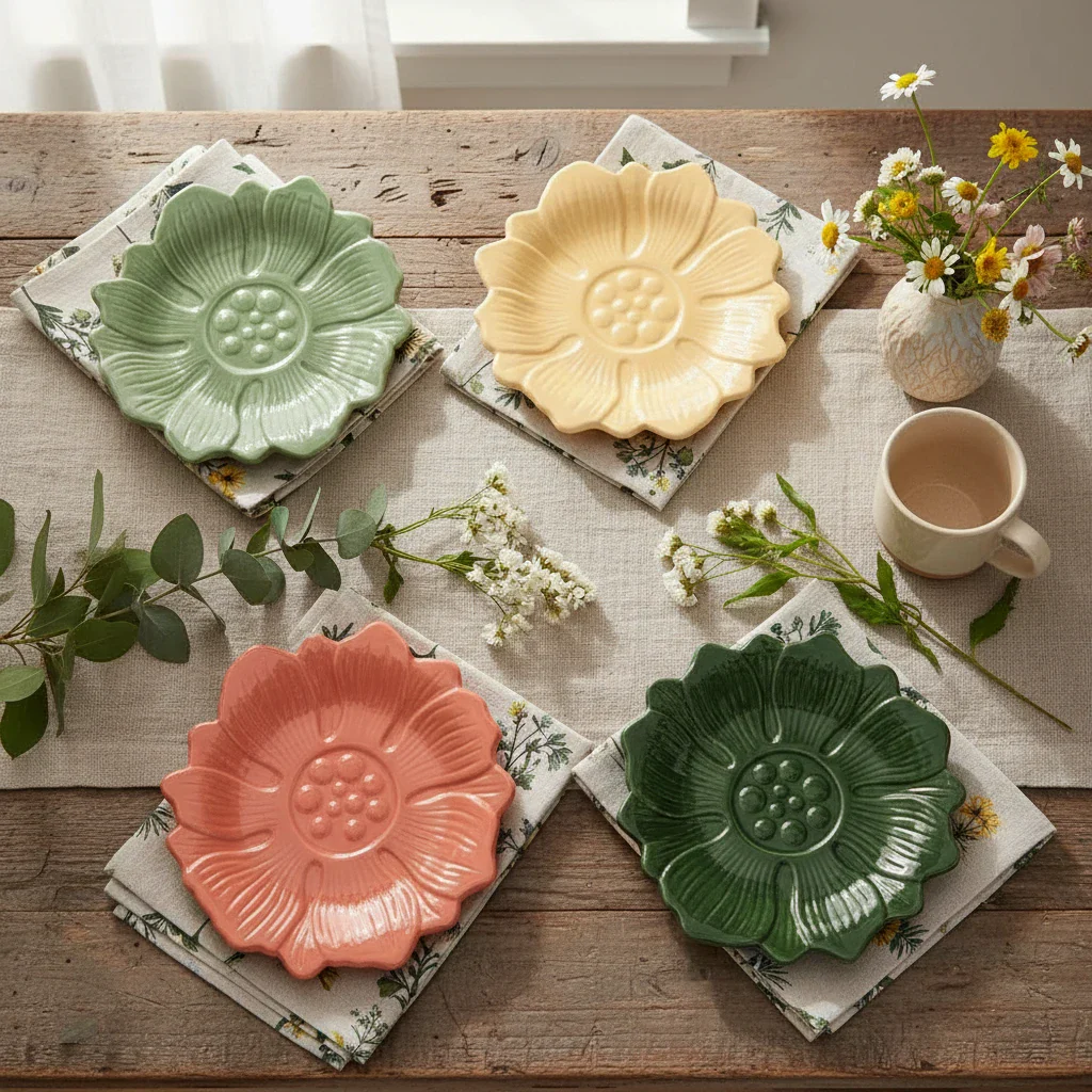 William Morris At Home Kitchen Garden Flower Shaped Cake Plates( Set of 4) - Image 14