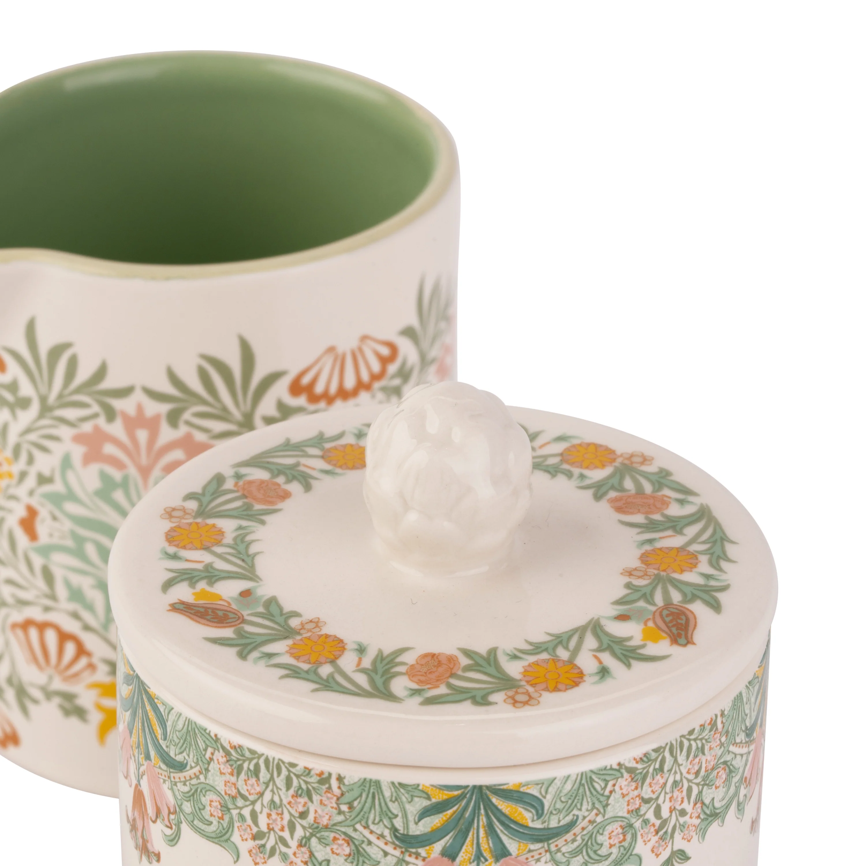William Morris At Home Kitchen Garden Sugar Bowl and Creamer Jug Set - Image 4