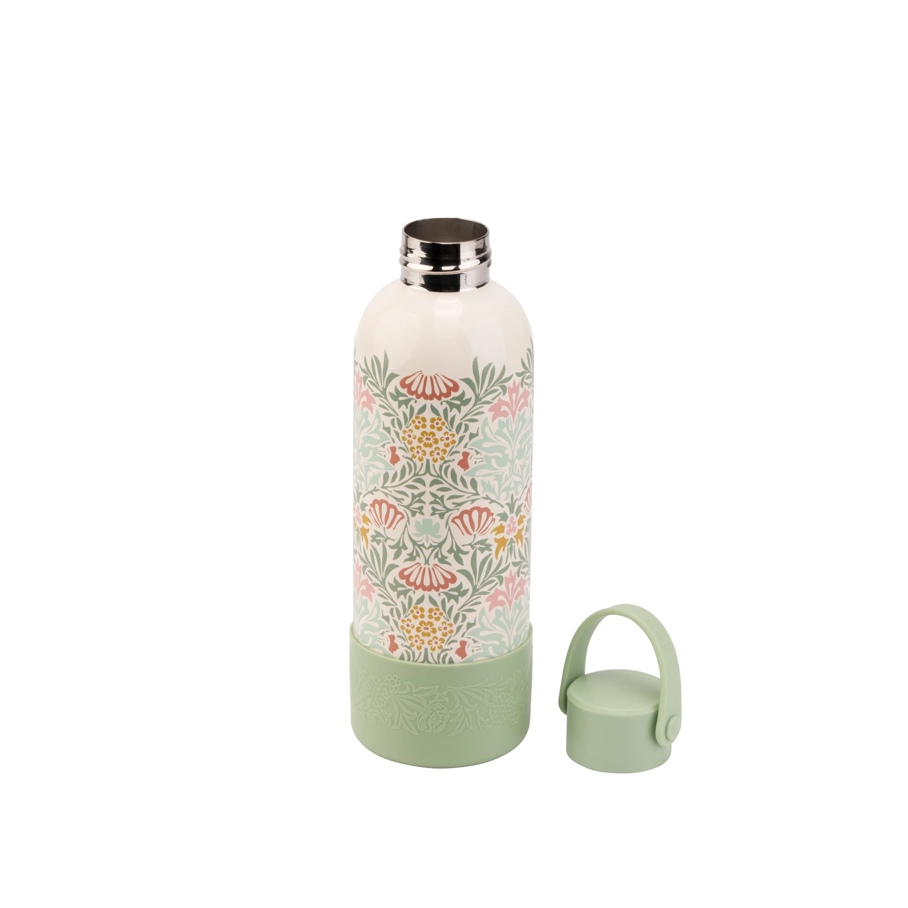 William Morris Kitchen Garden Stainless Steel Water Bottle, Cream - Image 3