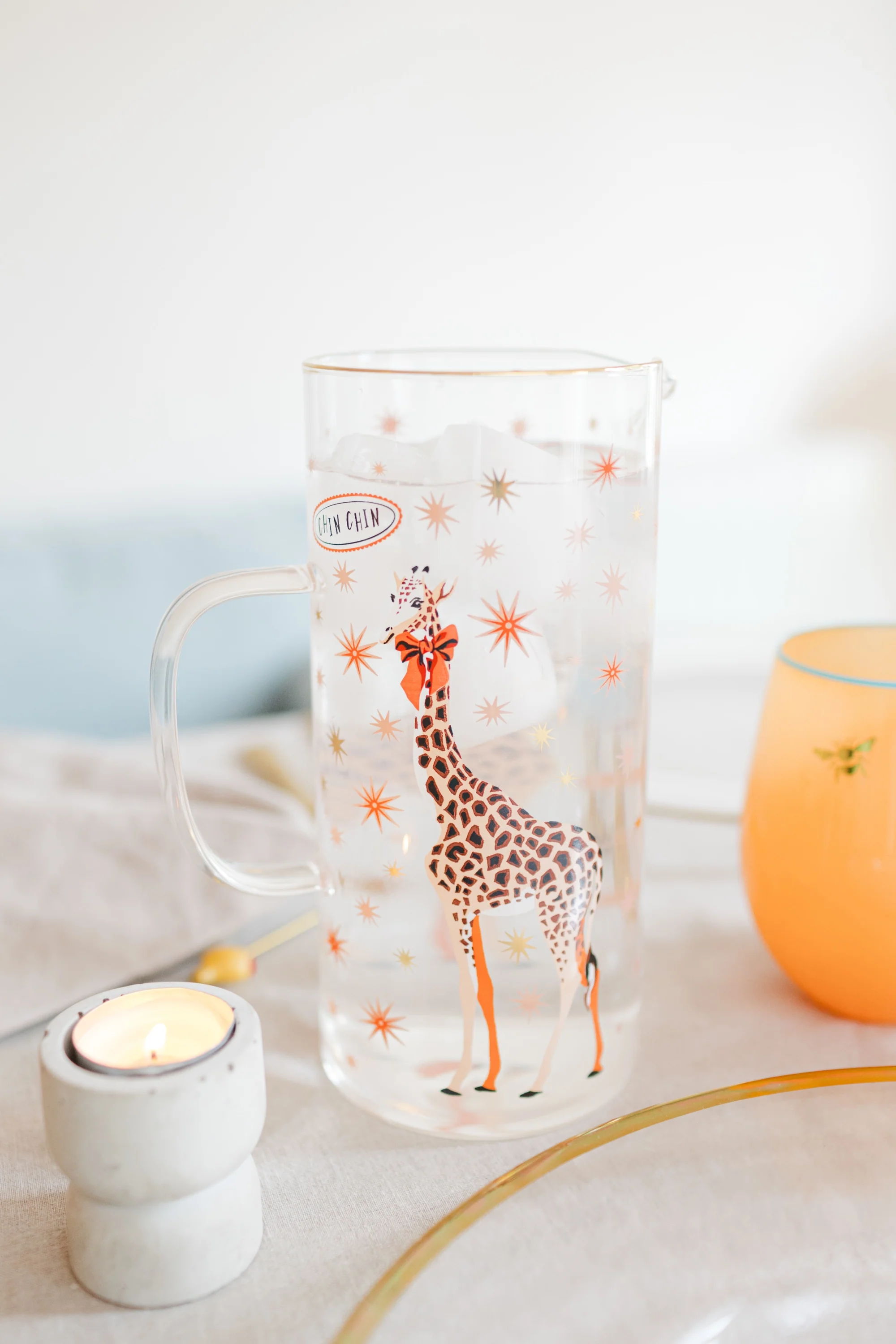 Yvonne Ellen Glass Jug, Giraffe