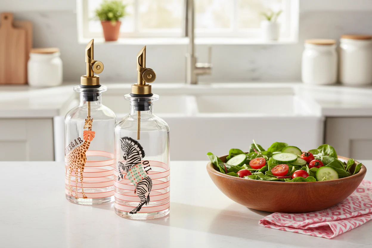 Yvonne Ellen Glass Oil & Vinegar Set, Animal - Image 7