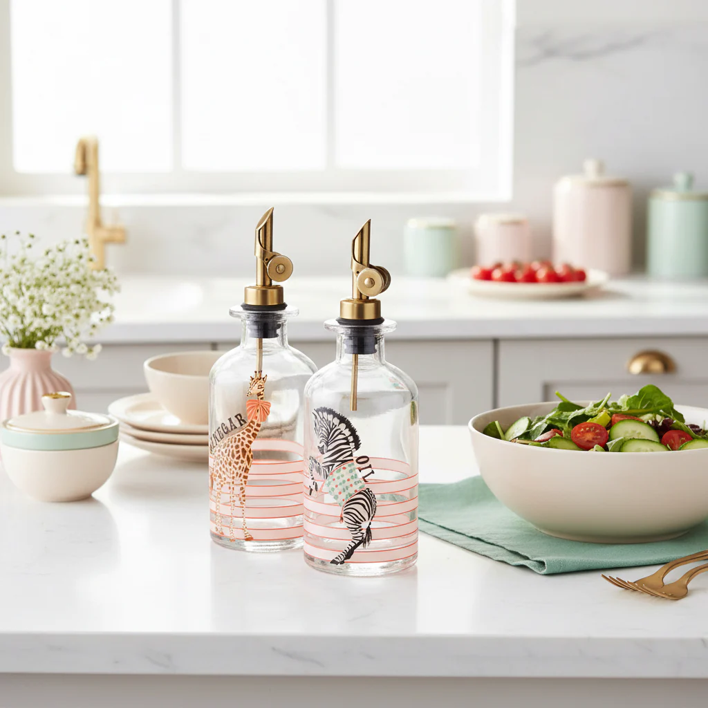Yvonne Ellen Glass Oil & Vinegar Set, Animal - Image 8