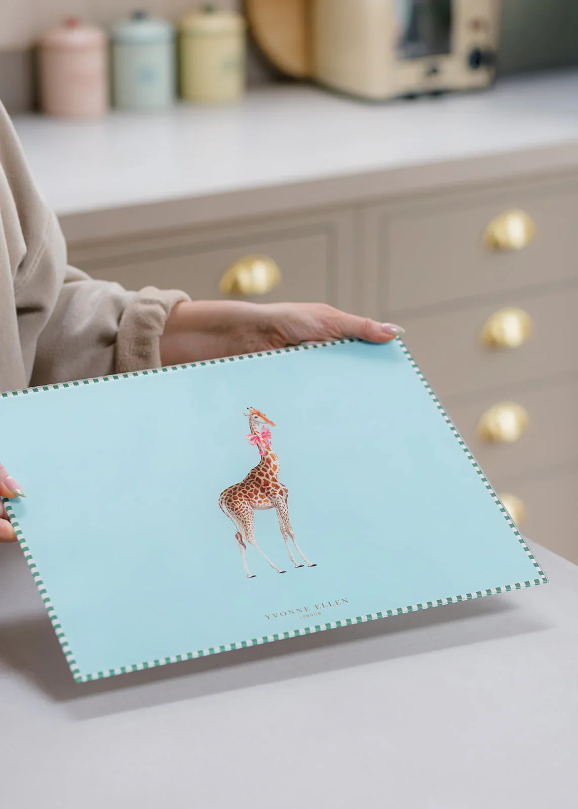 Yvonne Ellen Glass Worktop Saver, Giraffe - Image 3