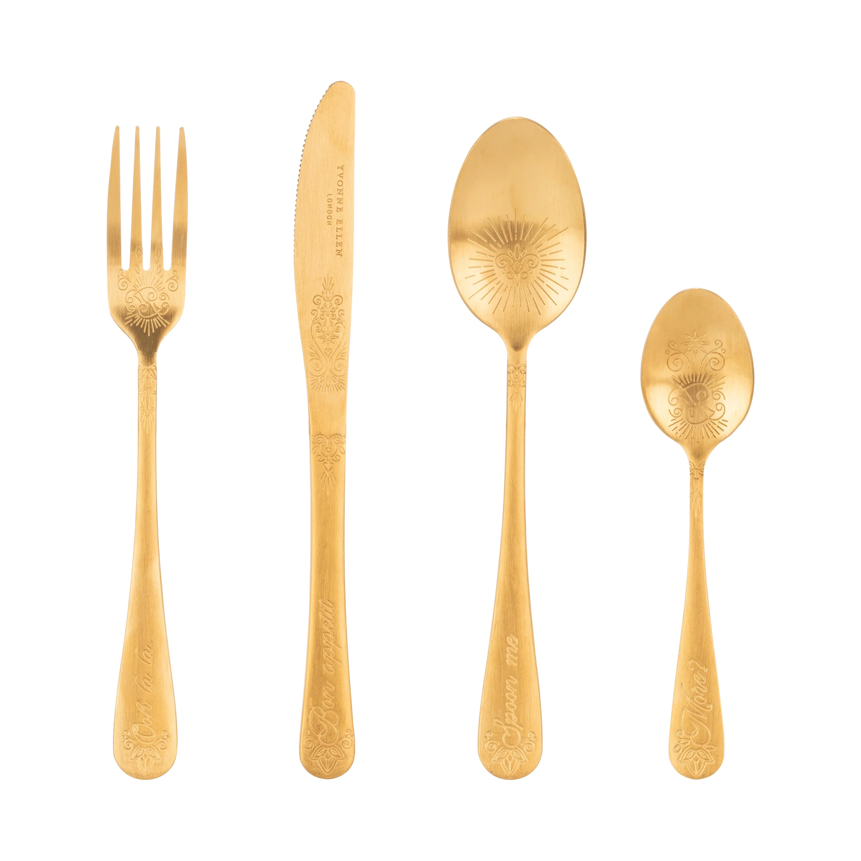 Yvonne Ellen Gold Cutlery Set (16 Pieces) - Image 2